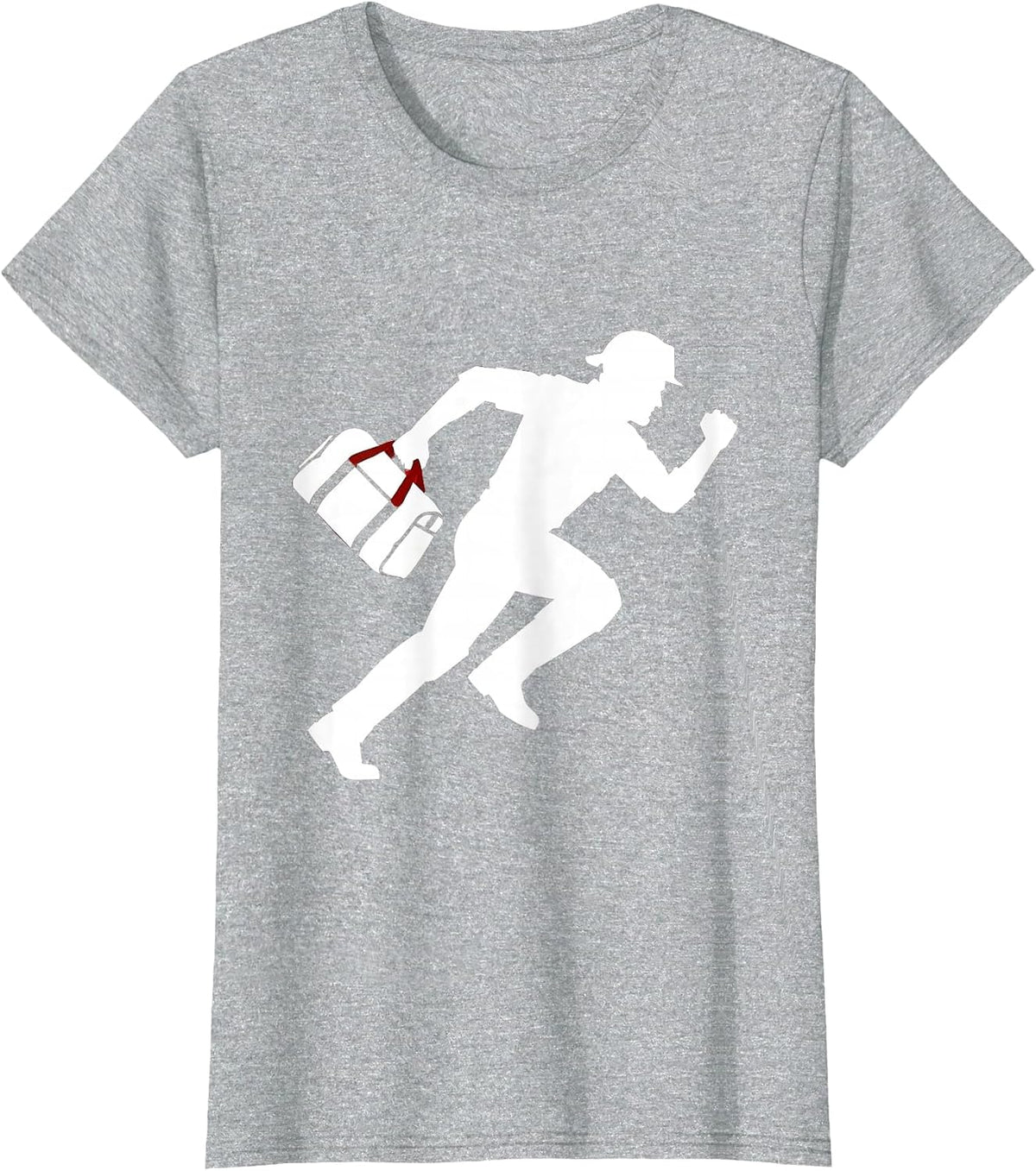 EMT Paramedic Sprinting Trauma Bag Graphic T-Shirt - Heather Grey
