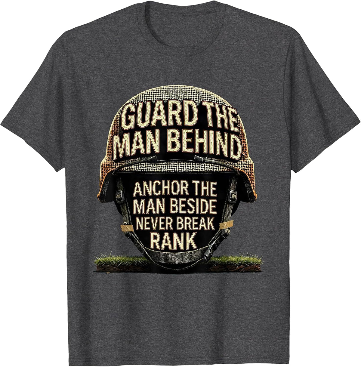 Men's Guard The Man Behind Anchor The Man Beside Lineman Humor T-Shirt - Dark Heather Grey