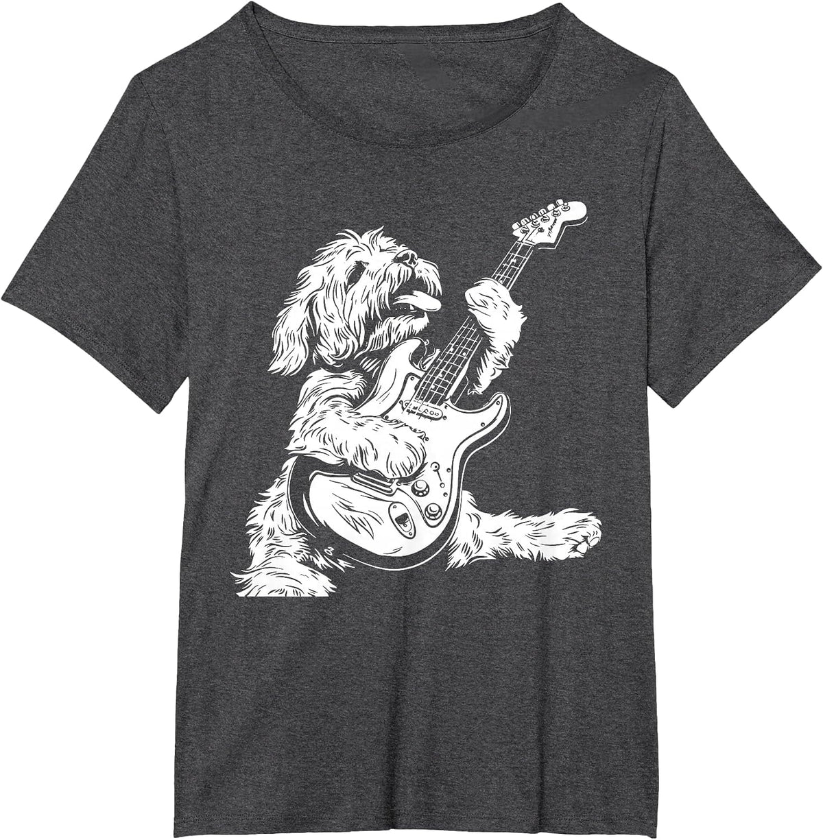 Dog Guitarist Guitar - Cockapoo Dad Mom T-Shirt - Dark Heather Grey