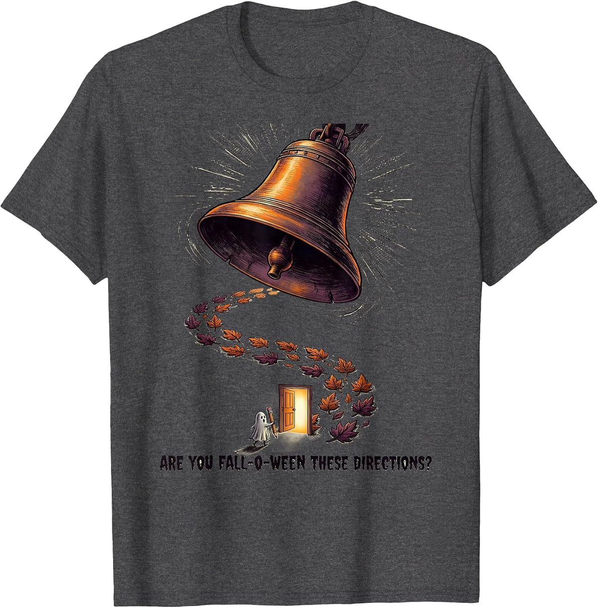 Are You Fall-O-Ween These Directions Funny Teacher Halloween T-Shirt - Dark Heather Grey