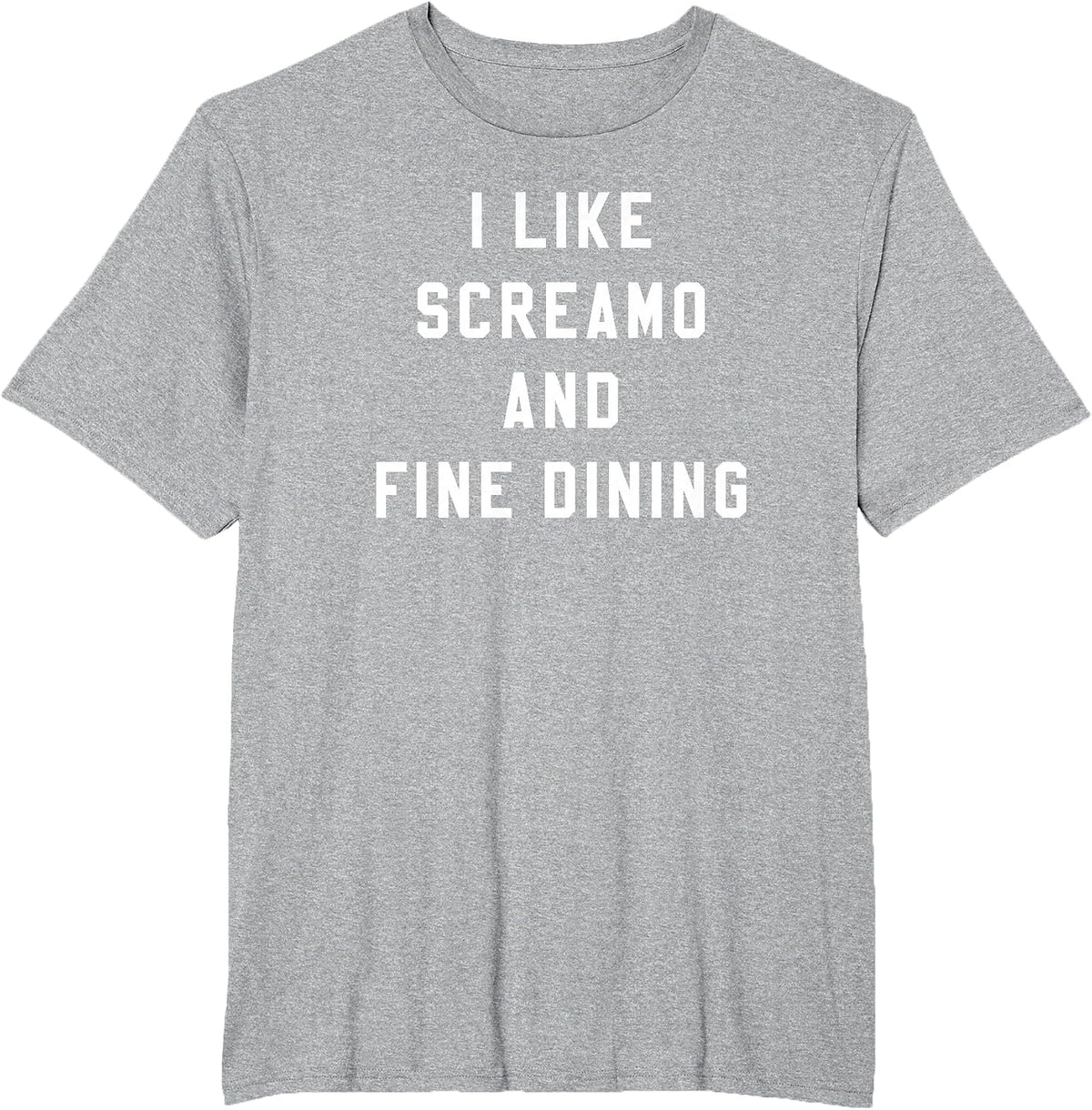 I Like Screamo and FINE Dining Funny Emo Goth Punk Music T-Shirt, Men's Big and Tall, Heather Grey, 6X Tall - As Pictured