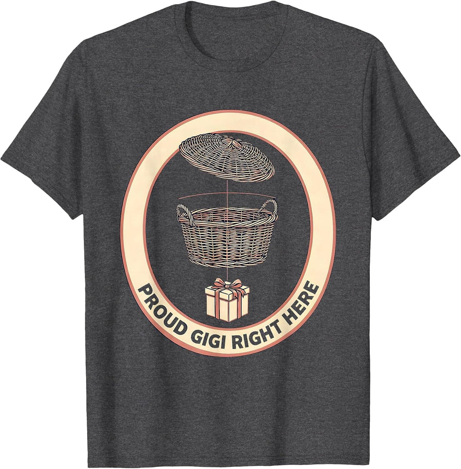 Men's Proud Gigi Grandmother Pride Design T-Shirt - Dark Heather Grey