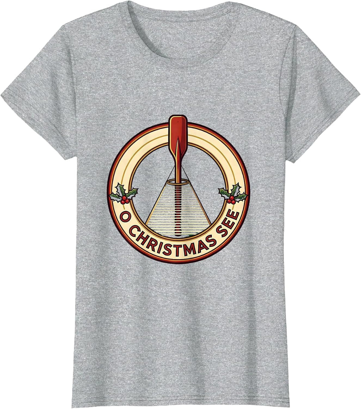 O Christmas See Emblem Optometrist Optician Workplace Humor T-Shirt - Heather Grey