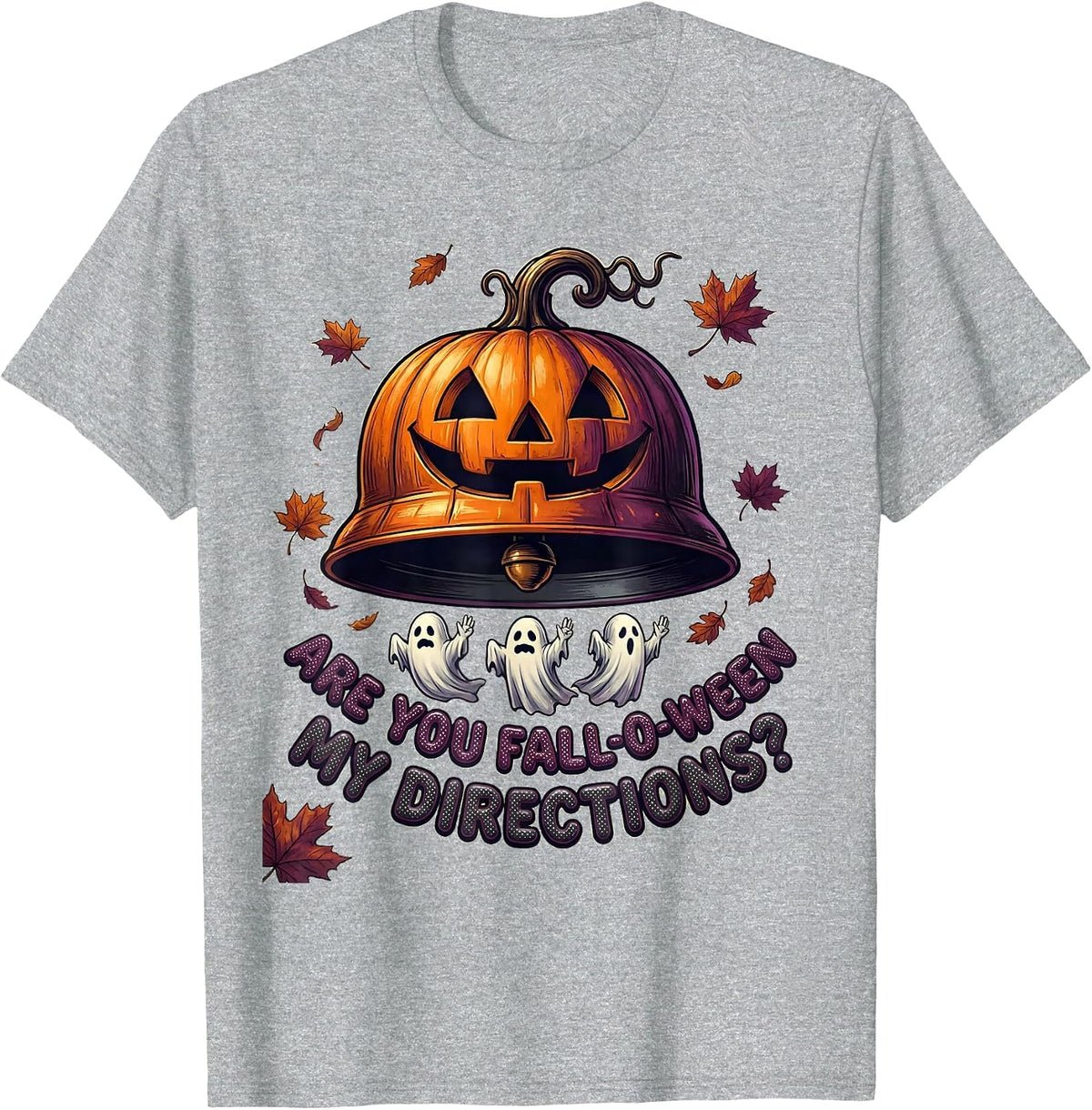 Men's Are You Fall-O-Ween My Directions Teacher Halloween Ghost T-Shirt - Heather Grey