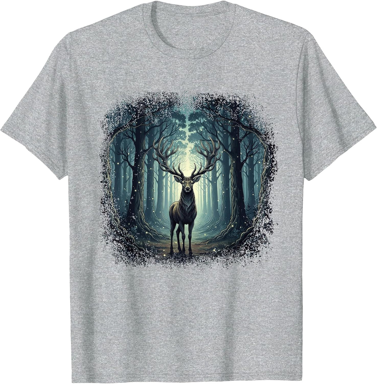 Forest Deer - Buck Hunting Lover Big Game Hunter T-Shirt - Heather Grey