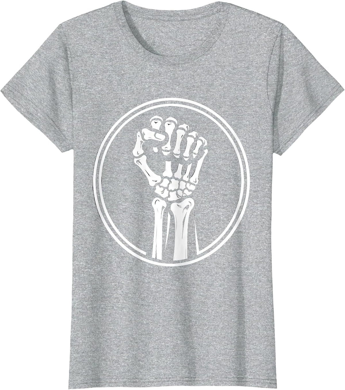 Radiology X-Ray Raised Fist Triumph Illustration T-Shirt - Heather Grey