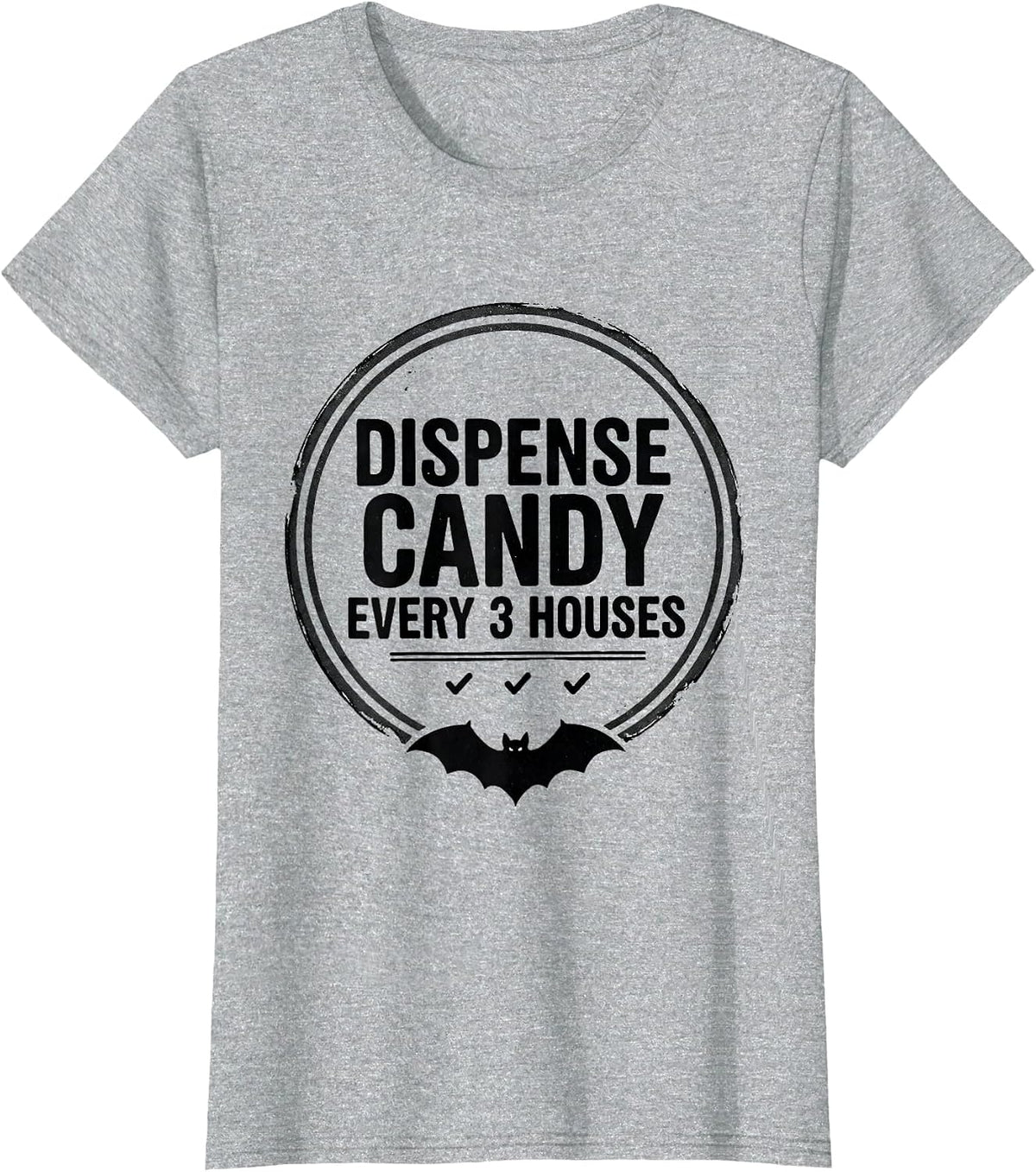 Women's Dispense Candy Every 3 Houses Funny Pharmacy Tech Halloween T-Shirt - Heather Grey