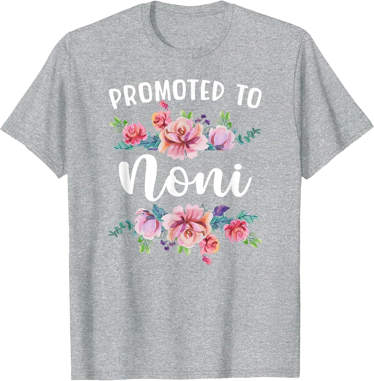 Promoted to Noni to Be Future Noni Grandma T-Shirt - Heather Grey