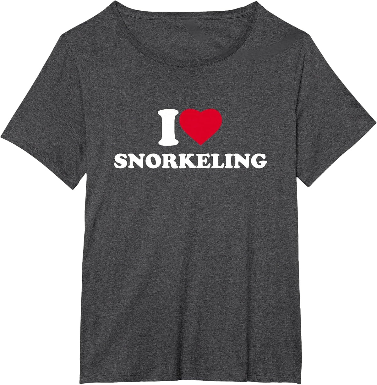 I Love Snorkeling I Heart Lover Snorkeler Snorkel Diving T-Shirt - Dark Heather Grey