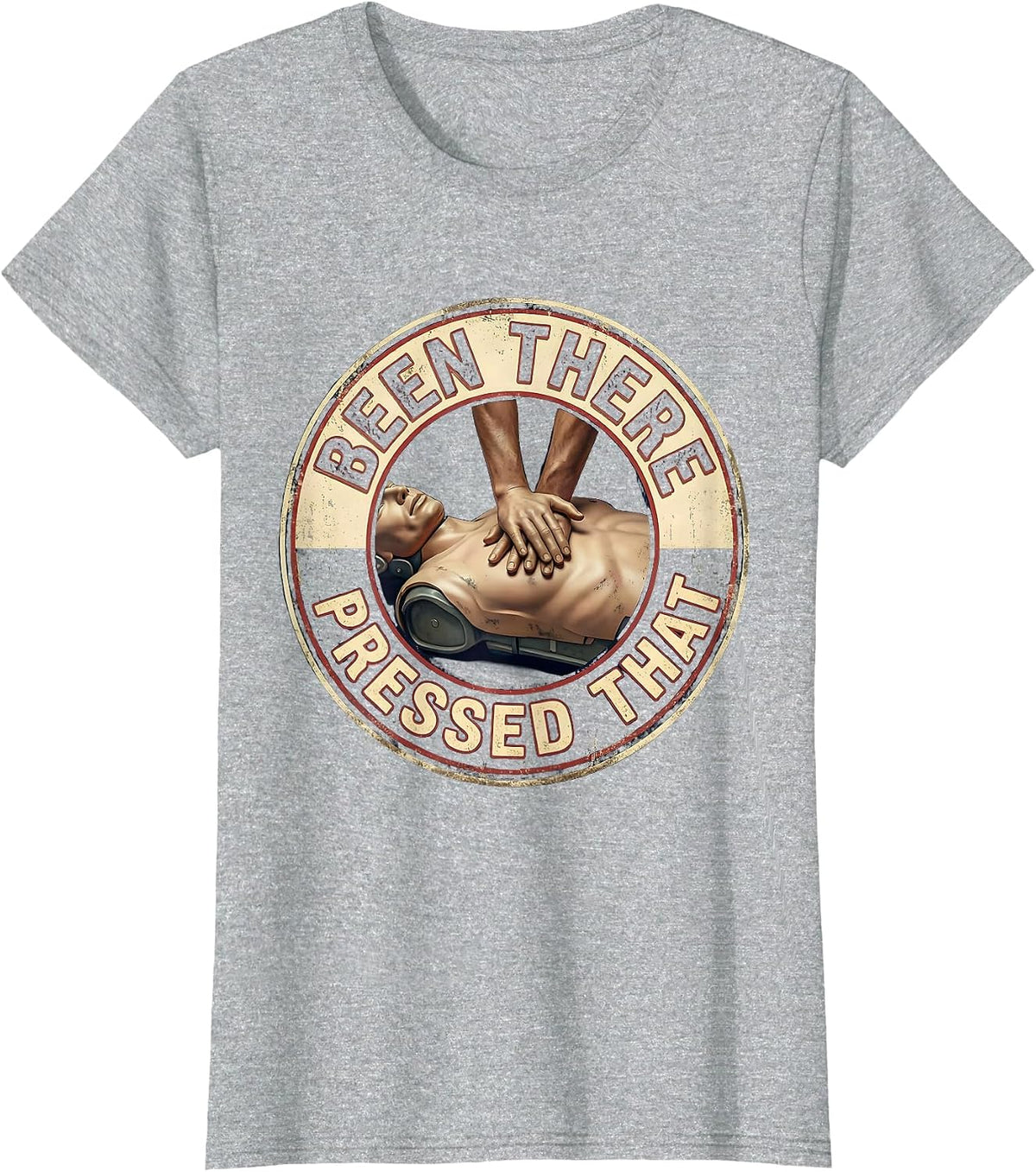 Women's CPR Training Mannequin Vintage EMT Paramedic Humor T-Shirt - Heather Grey