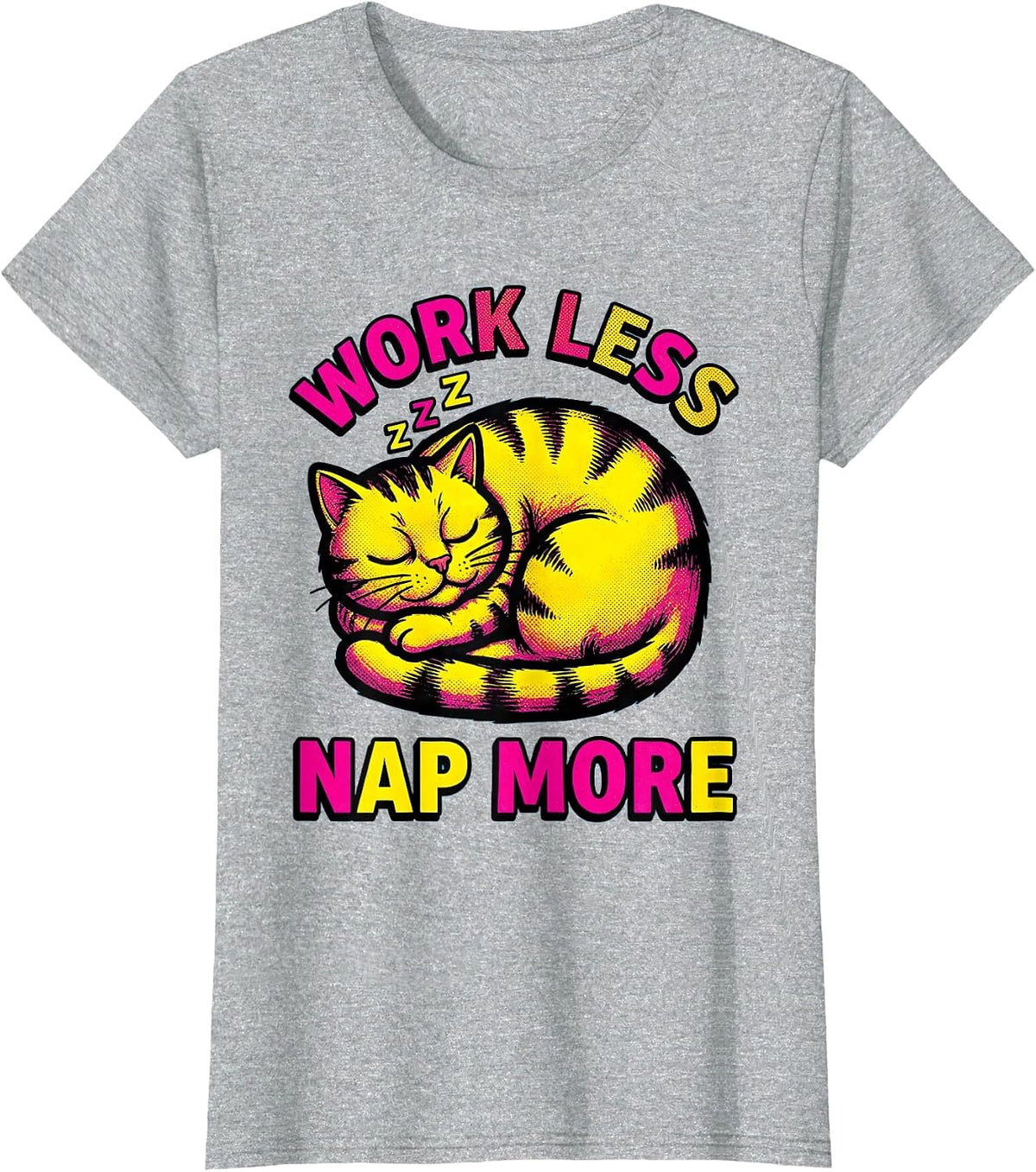 Work Less Nap More Labor Day Sarcasm Design T-Shirt - Heather Grey
