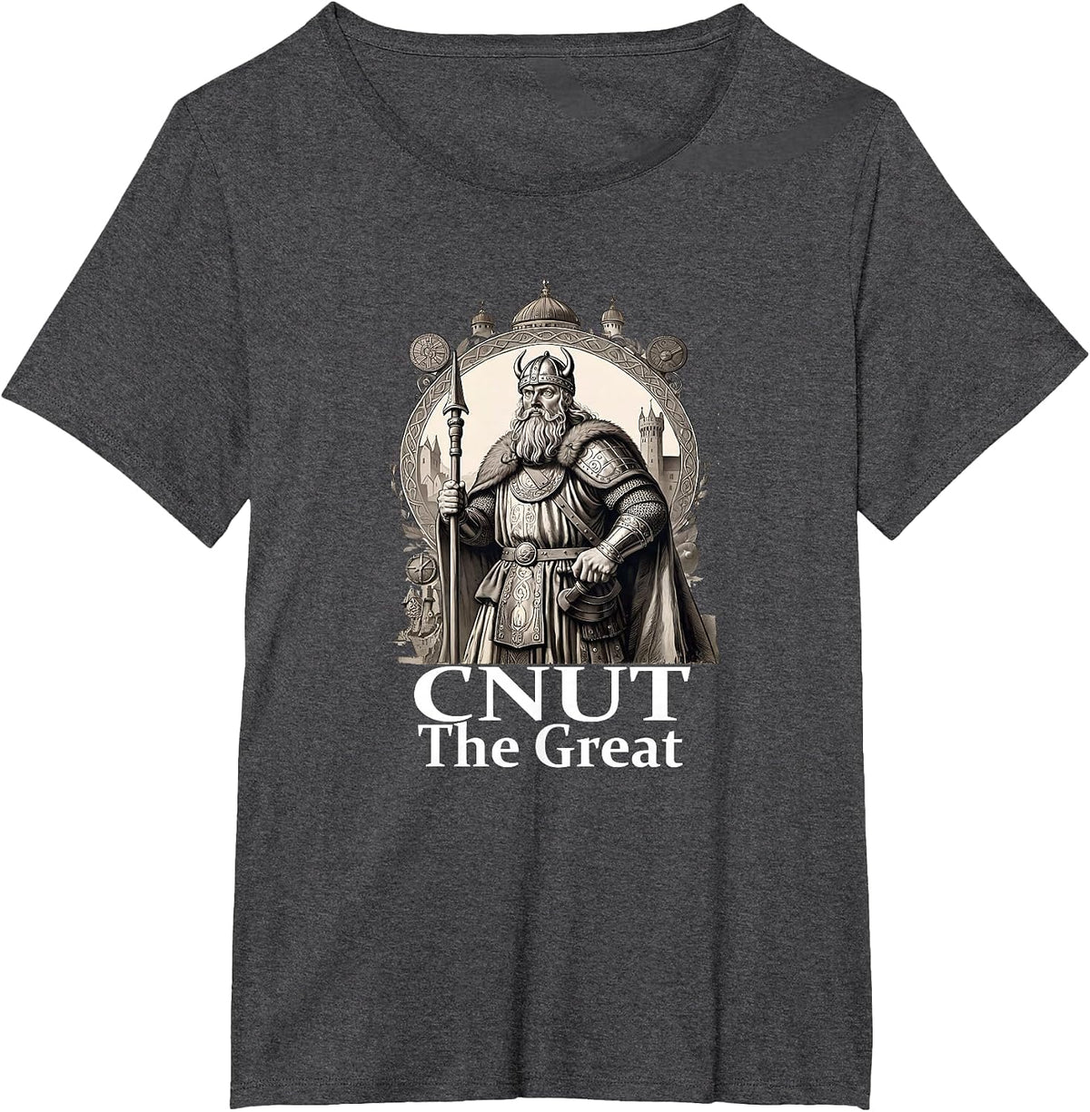 Cnut The Great - King of England, Denmark & Norway T-Shirt - Dark Heather Grey