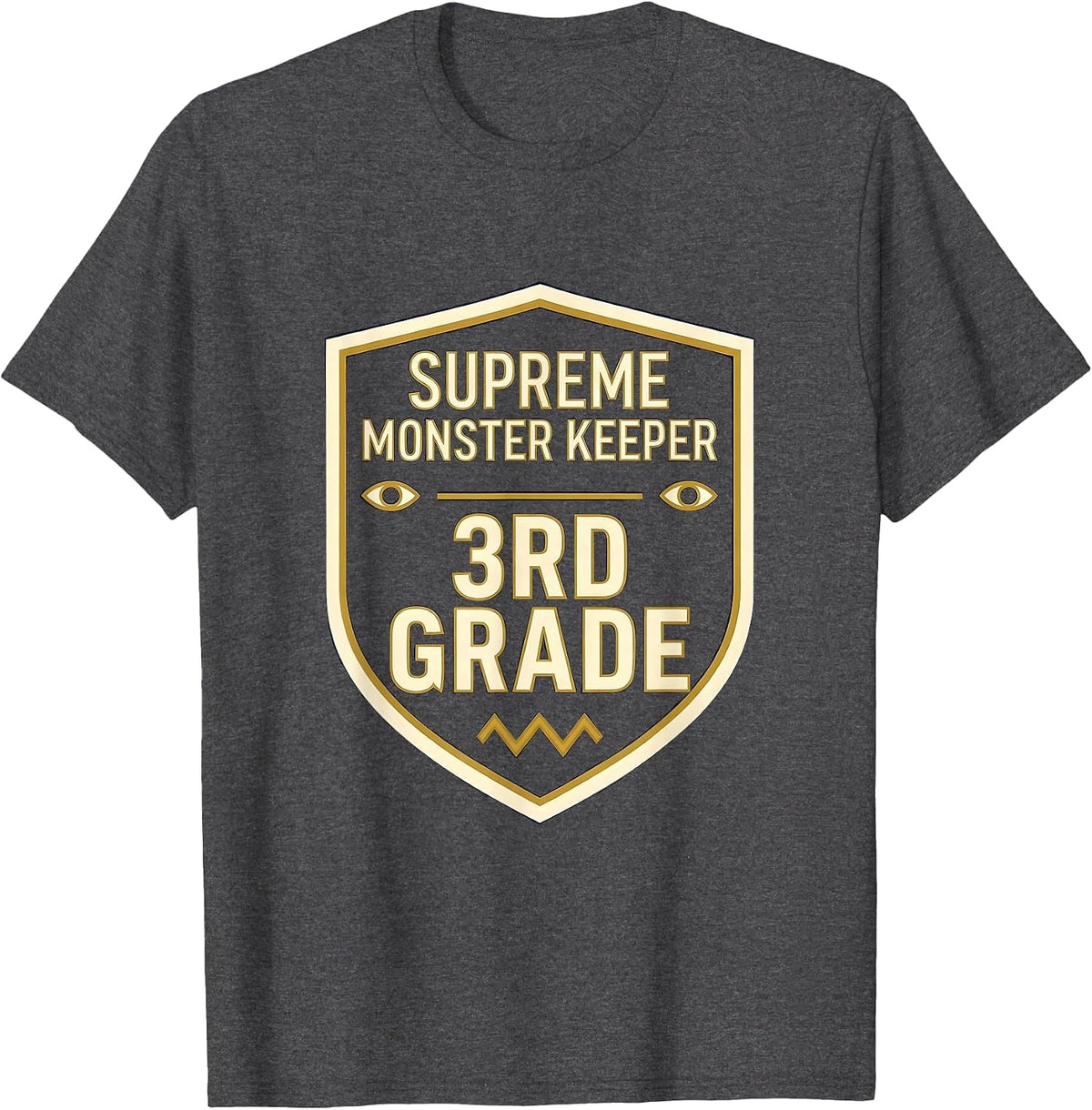 Men's Supreme Monster Keeper 3rd Grade Teacher Halloween Humor T-Shirt - Dark Heather Grey