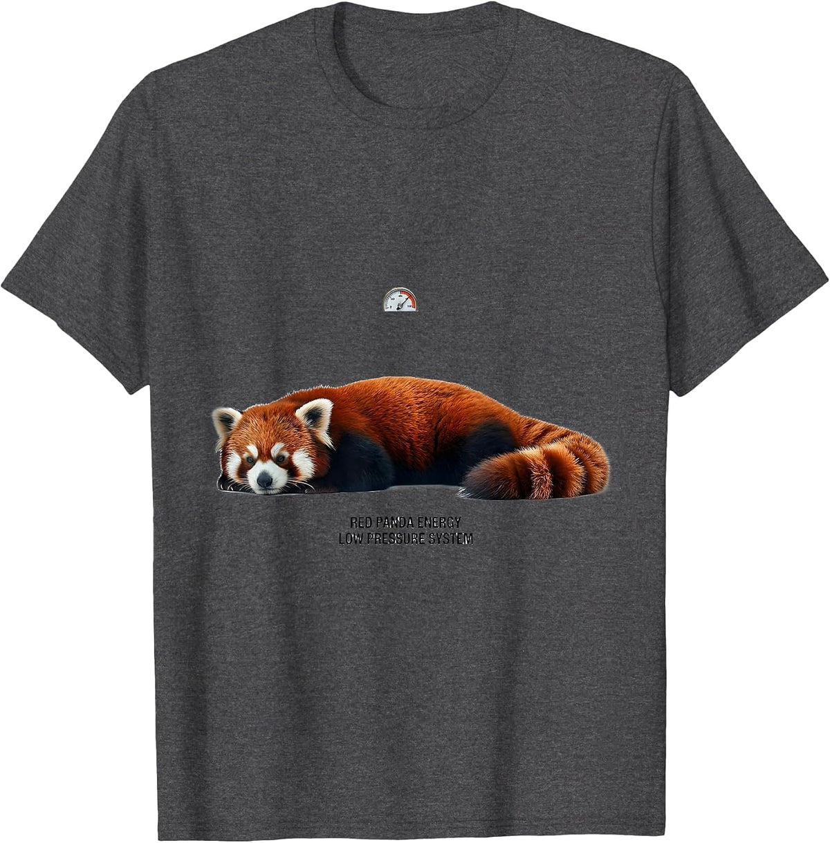 Red Panda Energy Low Pressure System Funny Animal Lover T-Shirt - Dark Heather Grey