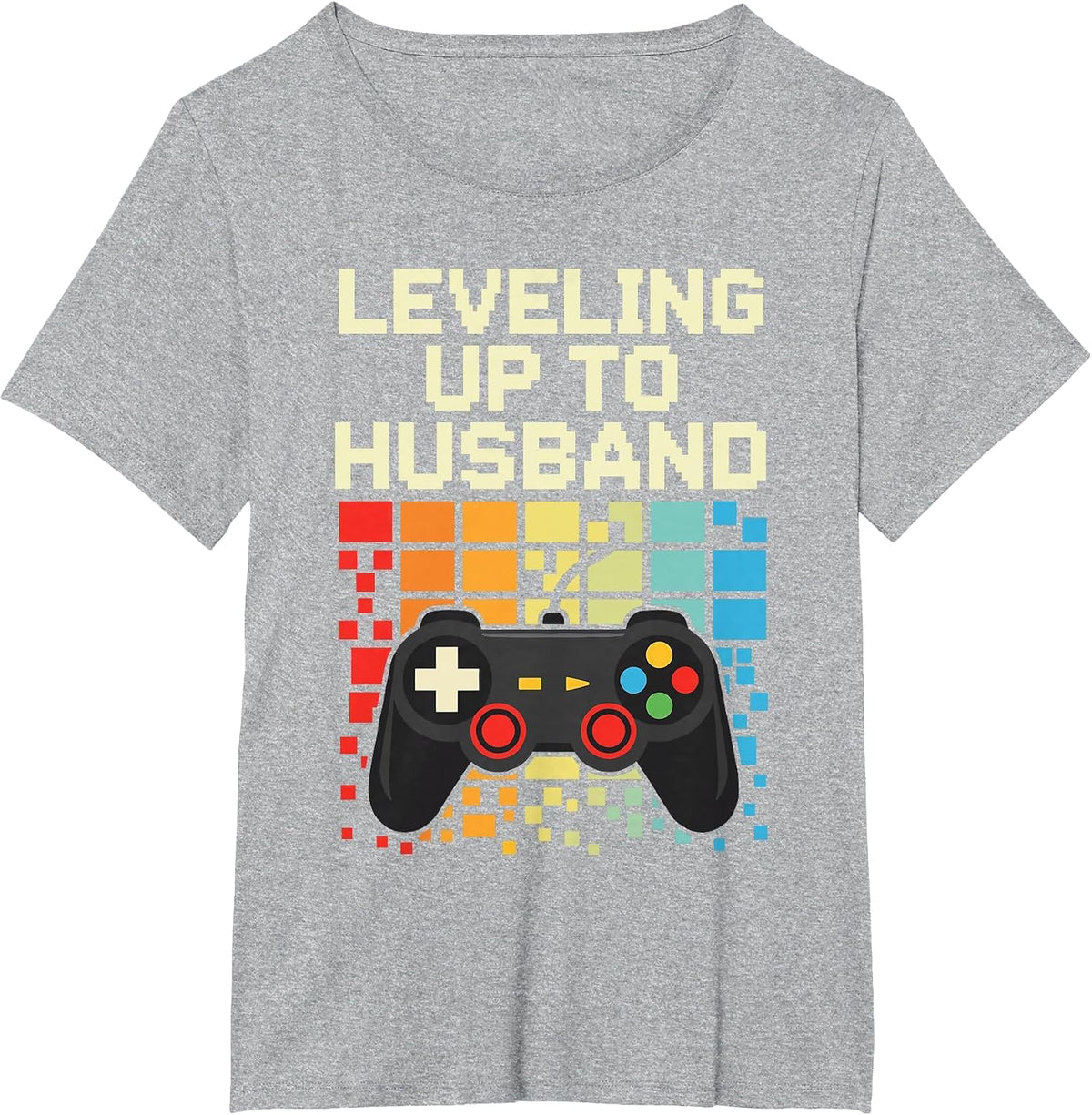 Leveling Up to Husband Funny Video Game Gamer Engagement T-Shirt - Heather Grey
