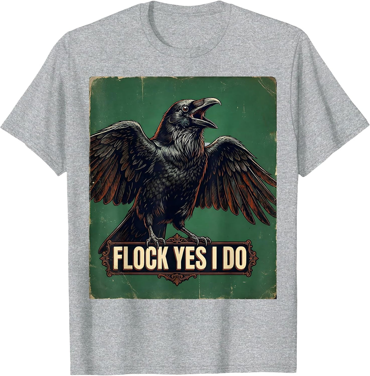 Men's Flock Yes I Do Crow Bird Lover Design T-Shirt - Heather Grey