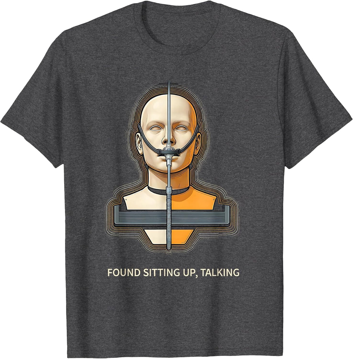 Men's Found Sitting Up Talking Funny EMT Paramedic First Responder T-Shirt - Dark Heather Grey