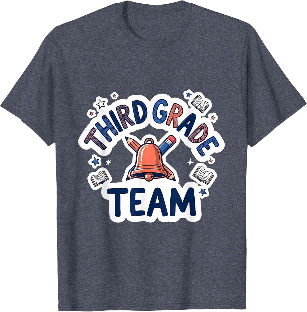 Third Grade Team Playful Back to School Teacher Student T-Shirt - Heather Blue