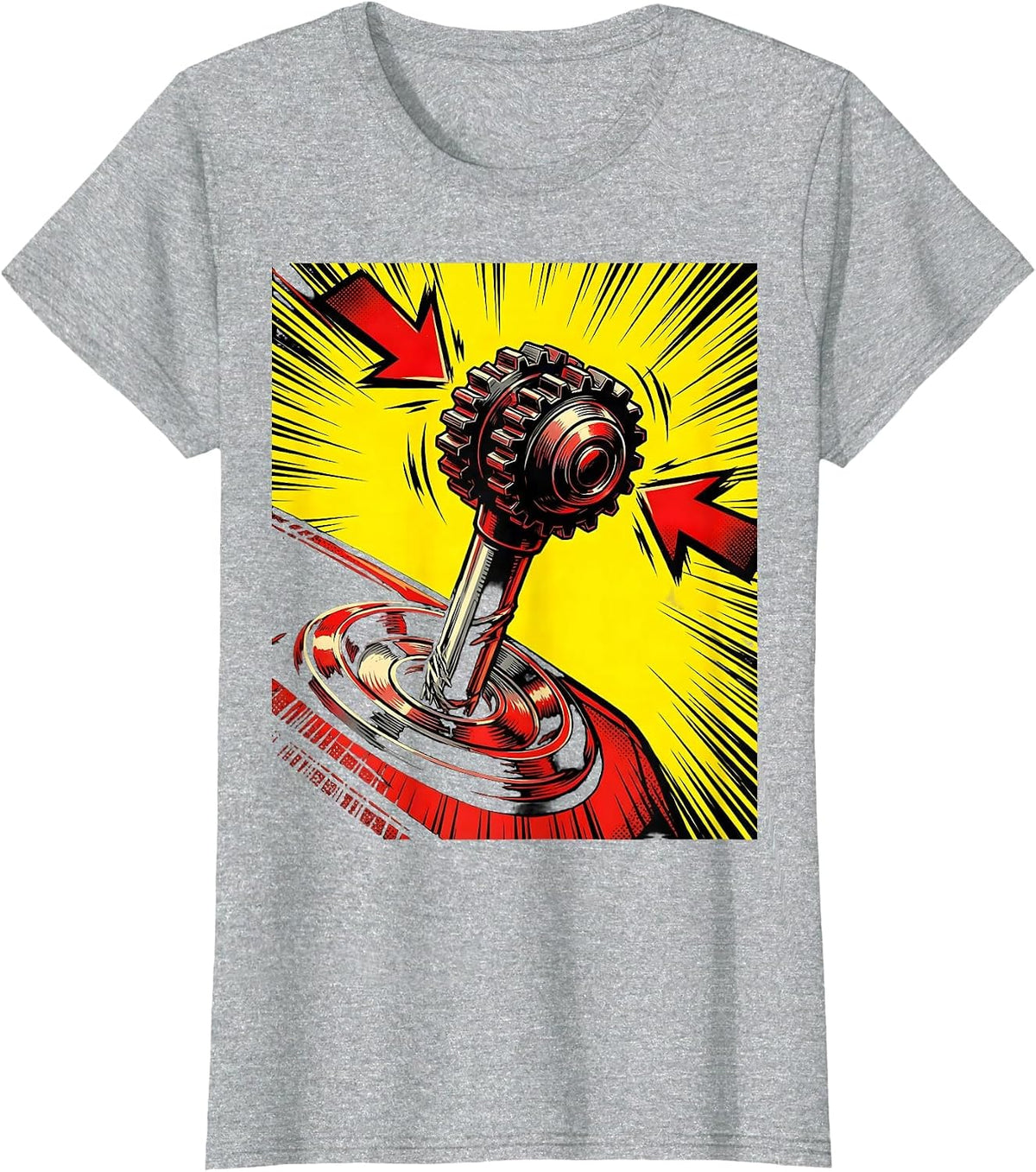Women's Stuck In Between Funny Gear Shift Graphic T-Shirt - Heather Grey