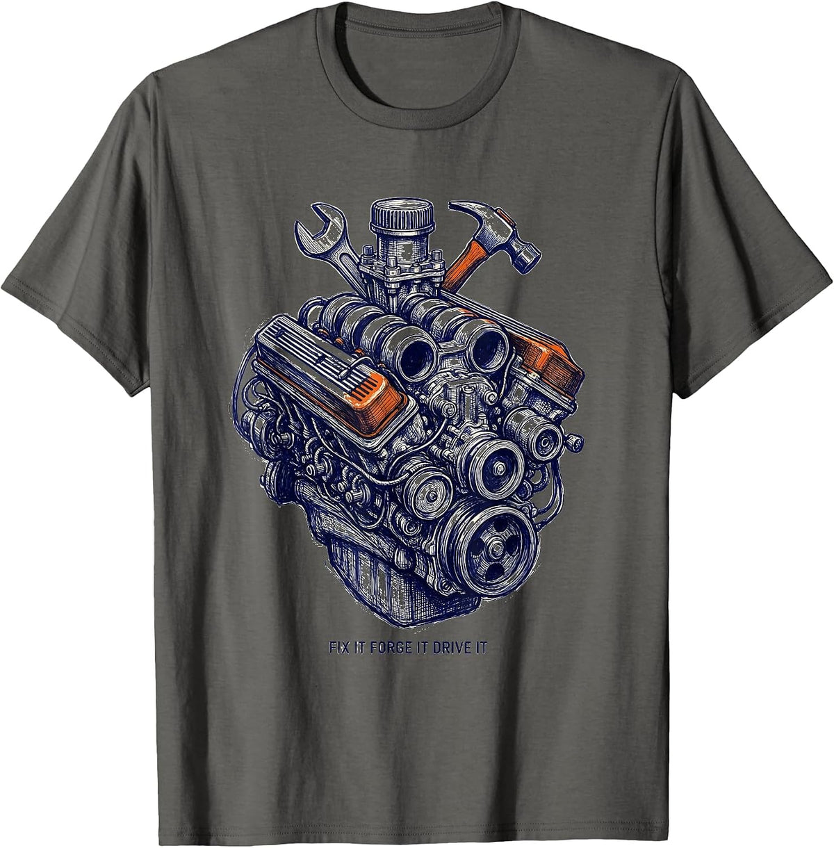 Men's Valley Forge Automotive Fix It Forge It Drive It T-Shirt - Asphalt Grey