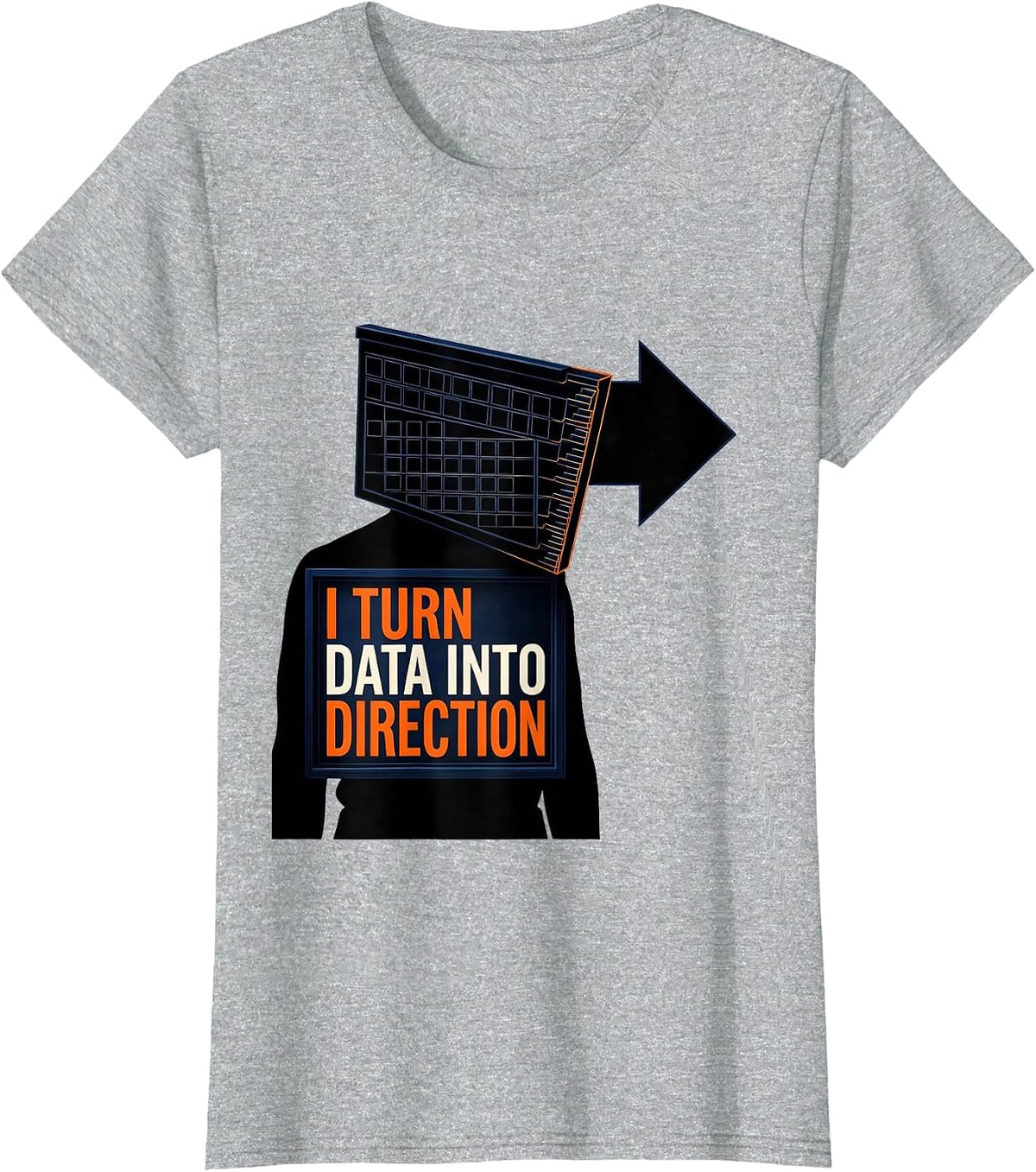 Women's I Turn Data Into Direction Editorial Conceptual Special T-Shirt - Heather Grey