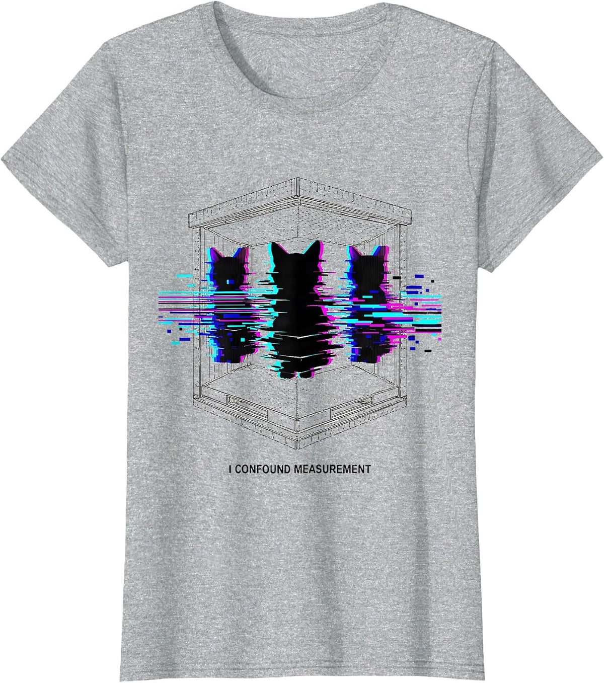 I Confound Measurement Glitch Quantum Physics Humor T-Shirt - Heather Grey