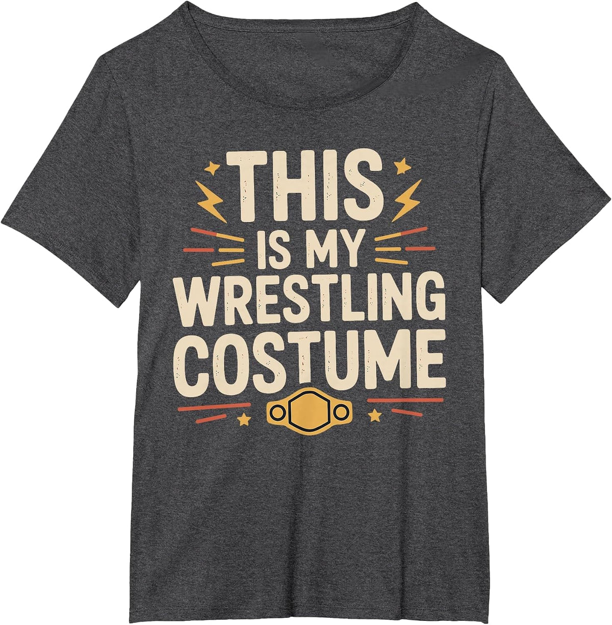 This is My Wrestling Costume - Halloween Wrestler Joke T-Shirt - Dark Heather Grey