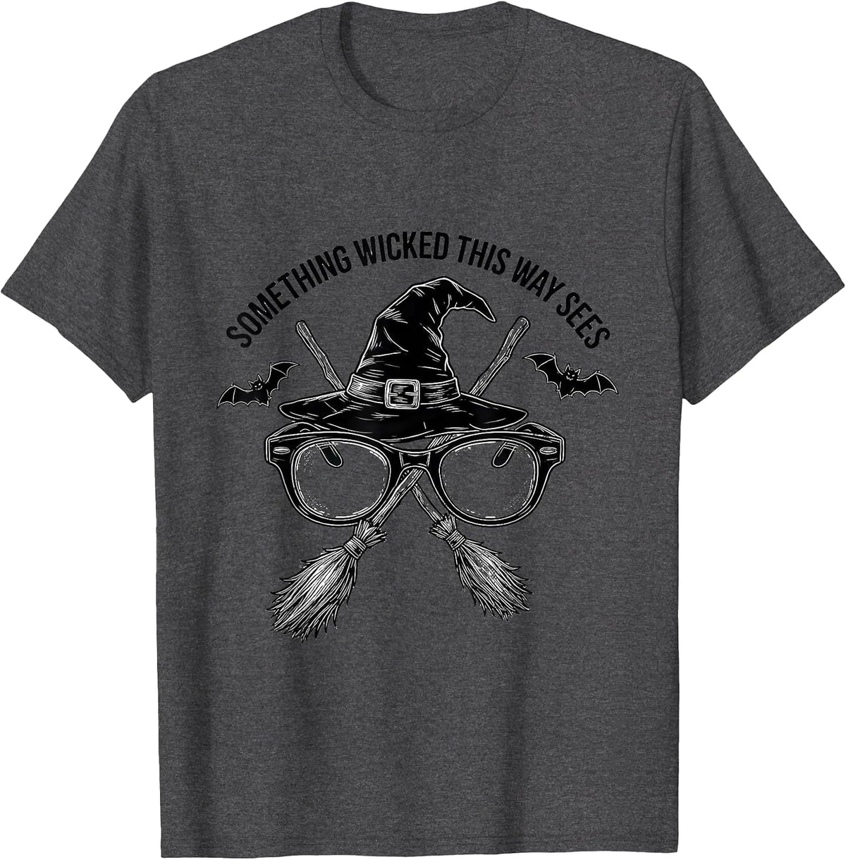 Men's Something Wicked This Way Sees Funny Optometrist Halloween T-Shirt - Dark Heather Grey
