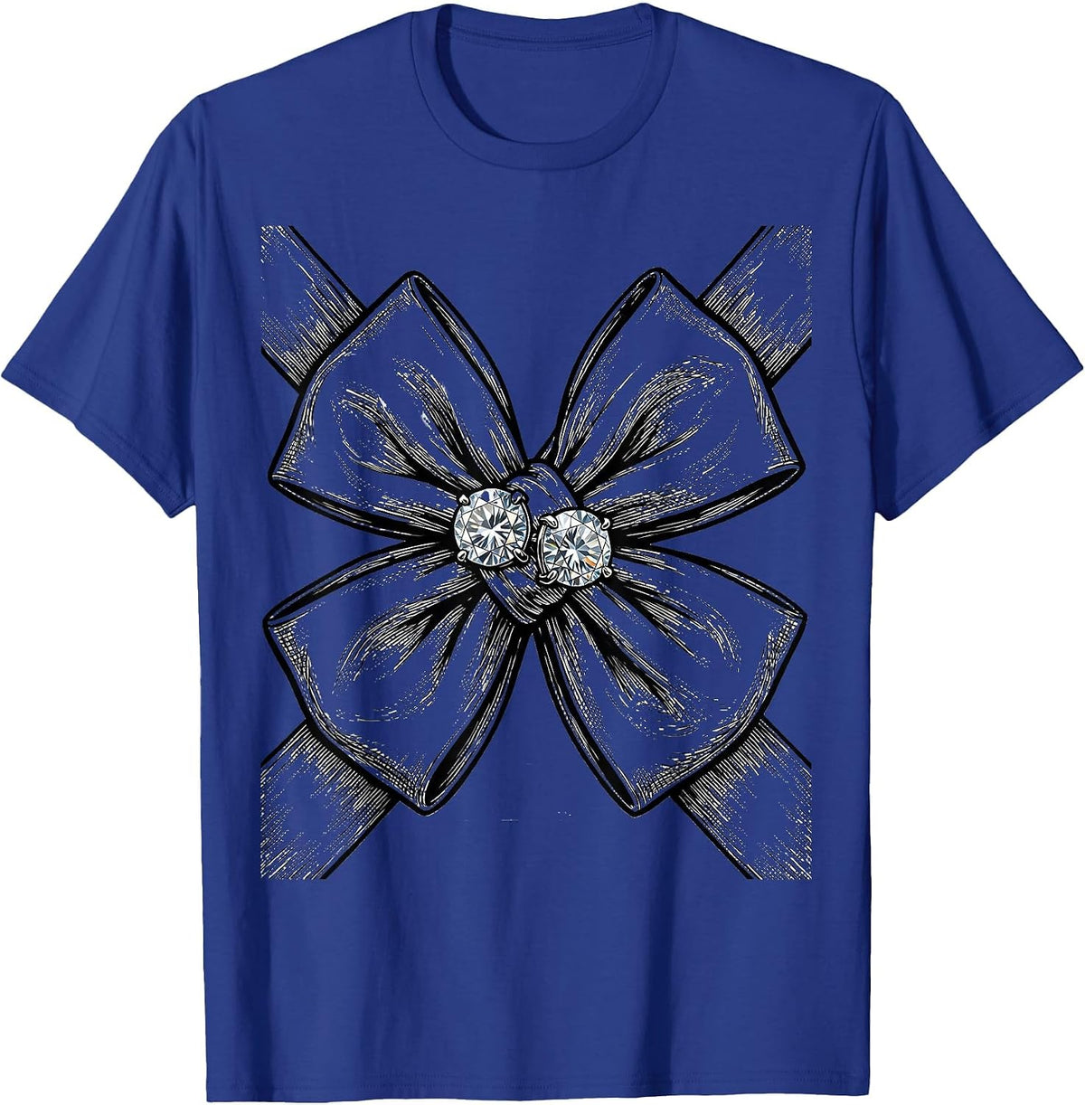 Crossed Bow Ties Diamond Cufflinks Tuxedo Design T-Shirt - Royal Blue