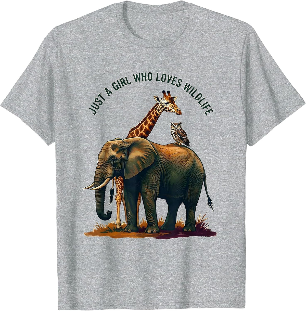 Men's Just A Girl Who Loves Wildlife Funny Animal Lover Humor T-Shirt - Heather Grey