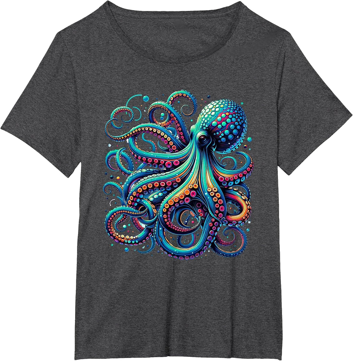 Octopus Kraken Sea Creature Ocean Marine Animal T-Shirt - Dark Heather Grey