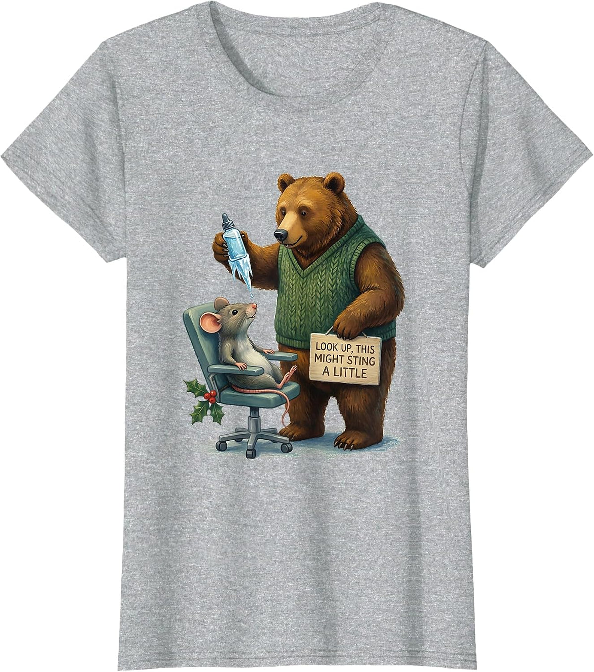 Look Up, This Might Sting A Little Funny Optometrist T-Shirt - Heather Grey