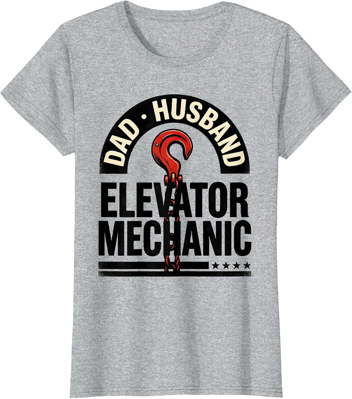 Dad Husband Elevator Mechanic Patriotic Mechanic Gift T-Shirt - Heather Grey