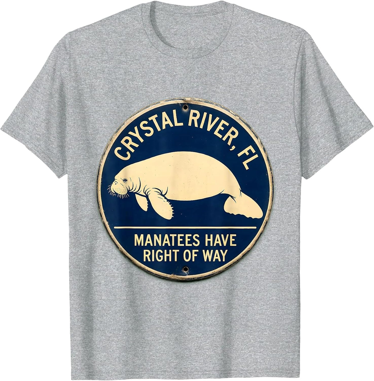 Men's Crystal River, FL — Manatees Have Right Of Way Florida T-Shirt - Heather Grey