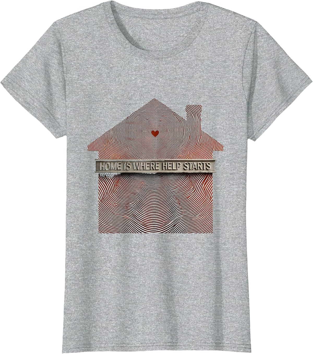 Women's Altruismo Home Is Where Help Starts Design T-Shirt - Heather Grey