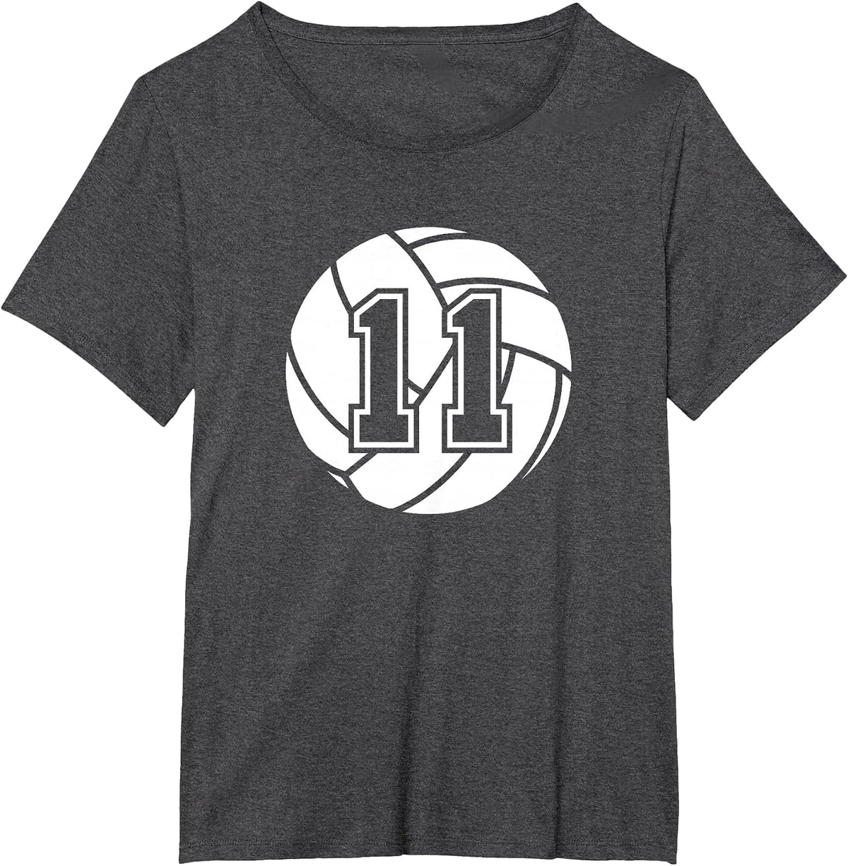 Volleyball Player #11 Volleyball Mom Dad Jersey Number 11 T-Shirt - Dark Heather Grey