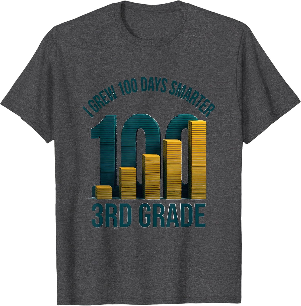Men's I Grew 100 Days Smarter — 3rd Grade Playful Teacher T-Shirt - Dark Heather Grey