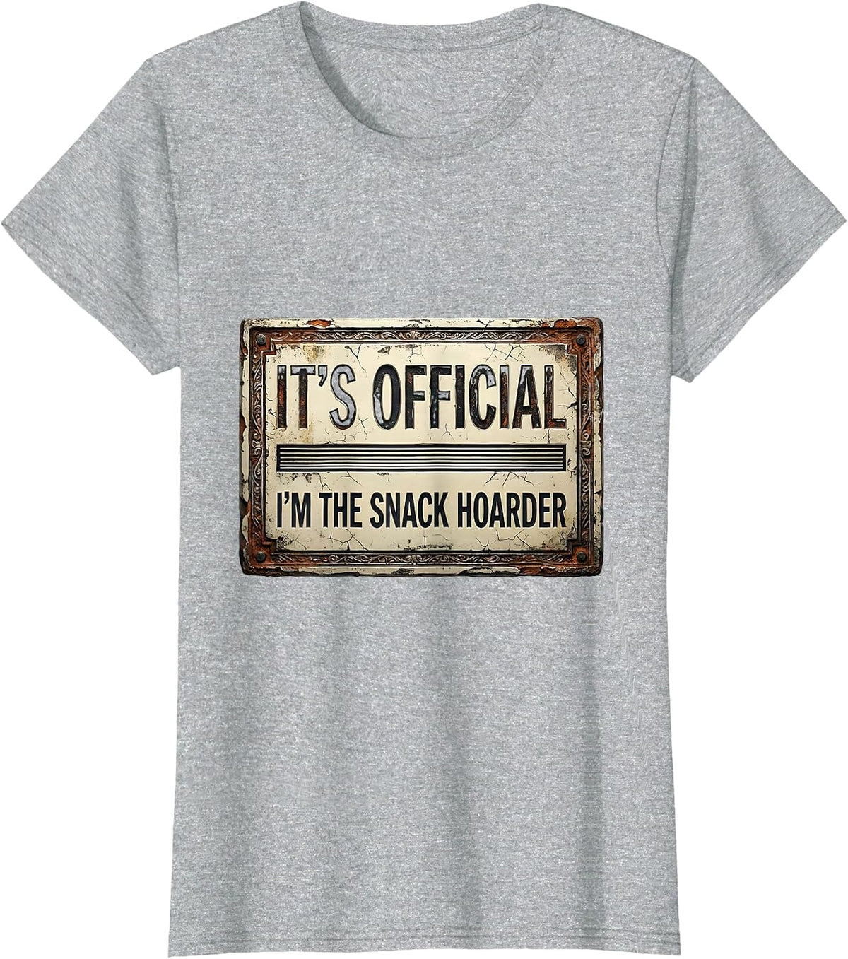 Women's It's Official I'm The Snack Hoarder Funny Family Gag Gift T-Shirt - Heather Grey