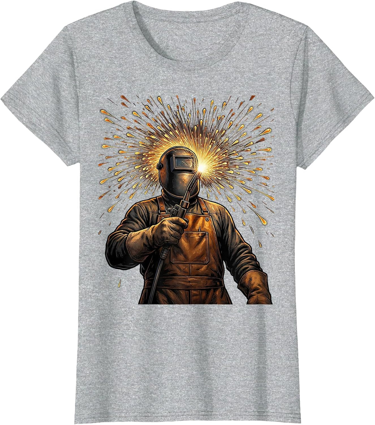 Welder Halo of Sparks Graphic Tee T-Shirt - Heather Grey