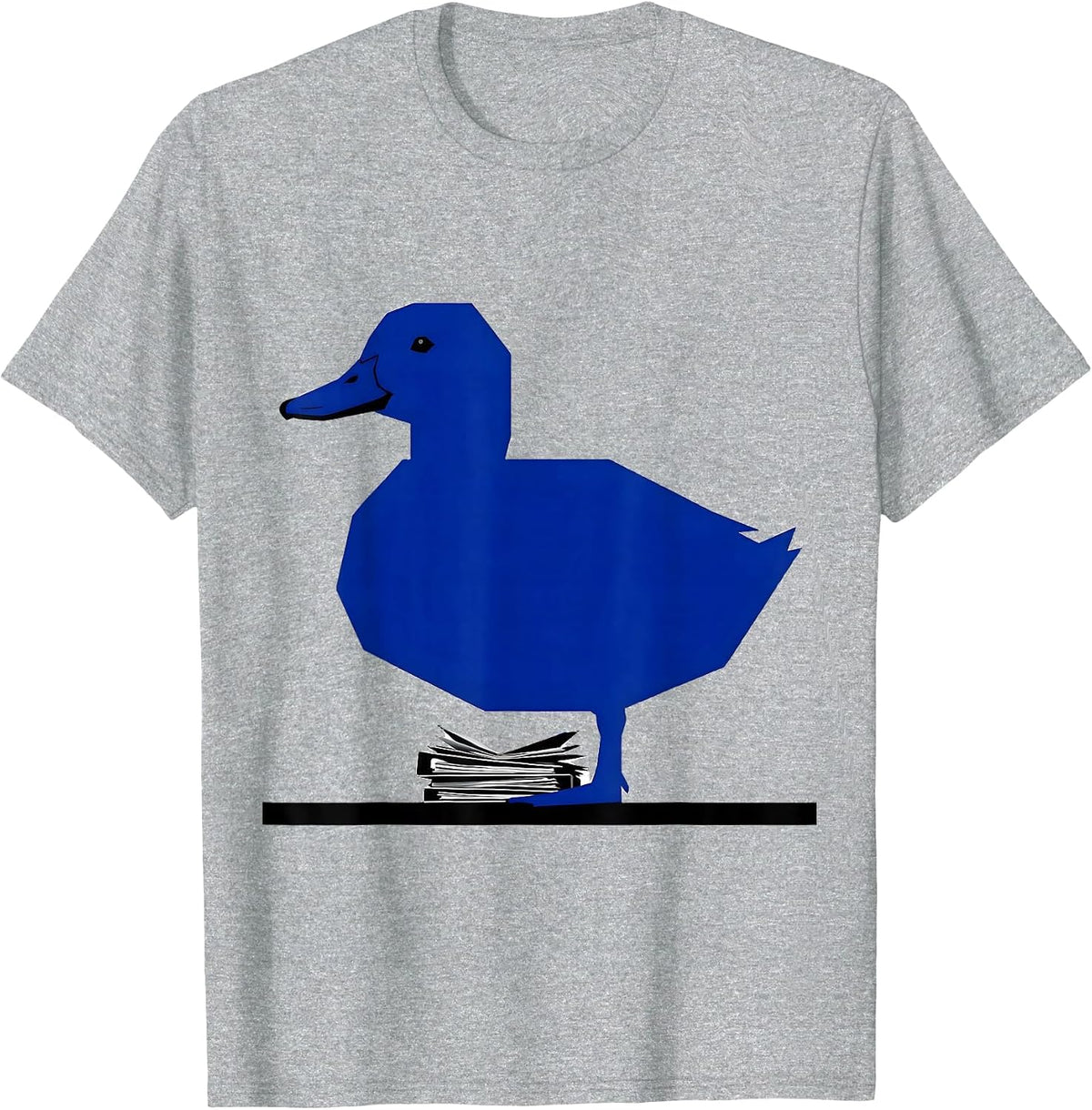 Men's Geometric Duck Silhouette Funny Duck Lover Novelty T-Shirt - Heather Grey