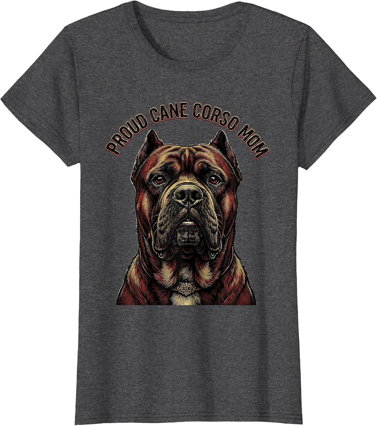 Women's Proud Cane Corso Mom Tattoo Dog Lover Gift T-Shirt - Dark Heather Grey
