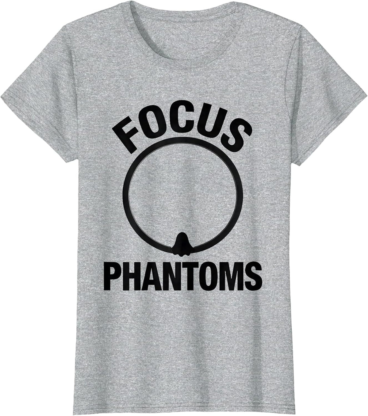 Women's Focus Phantoms Minimalist Ghost Halloween Optometrist Eye T-Shirt - Heather Grey