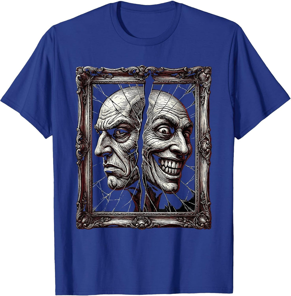 Big Brother Smiling Reflection Graphic Design T-Shirt - Royal Blue