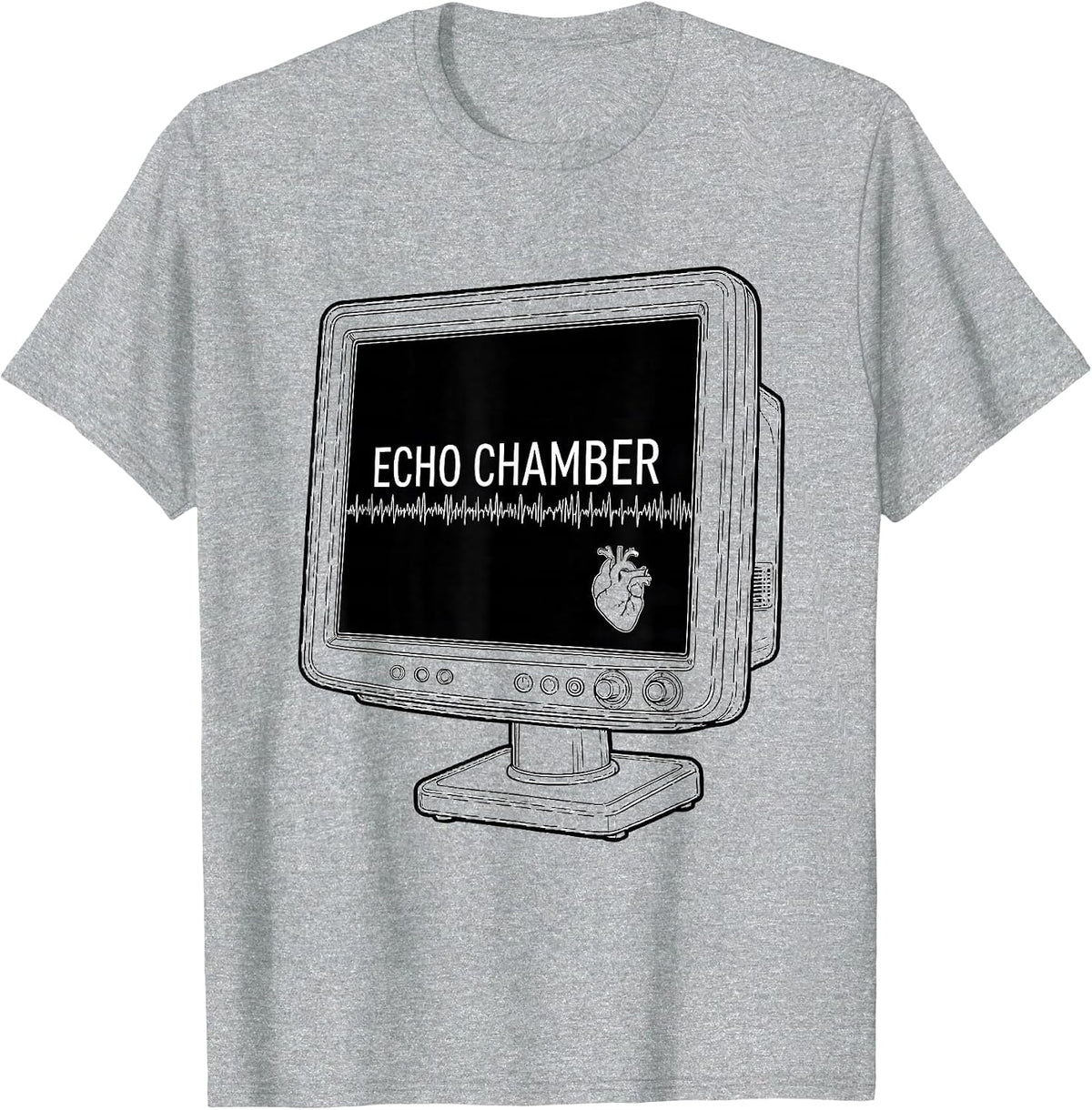 Men's Echo Chamber Funny Sonographer Ultrasound Tech Humor T-Shirt - Heather Grey