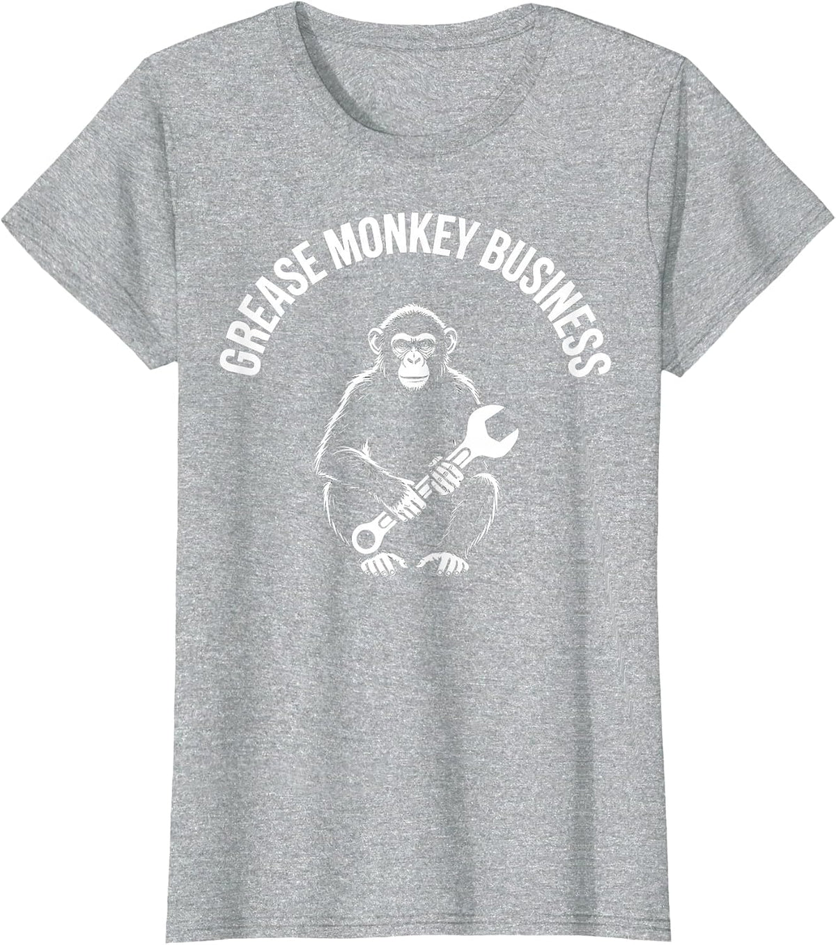 Grease Monkey Business Mechanic Garage Design T-Shirt - Heather Grey
