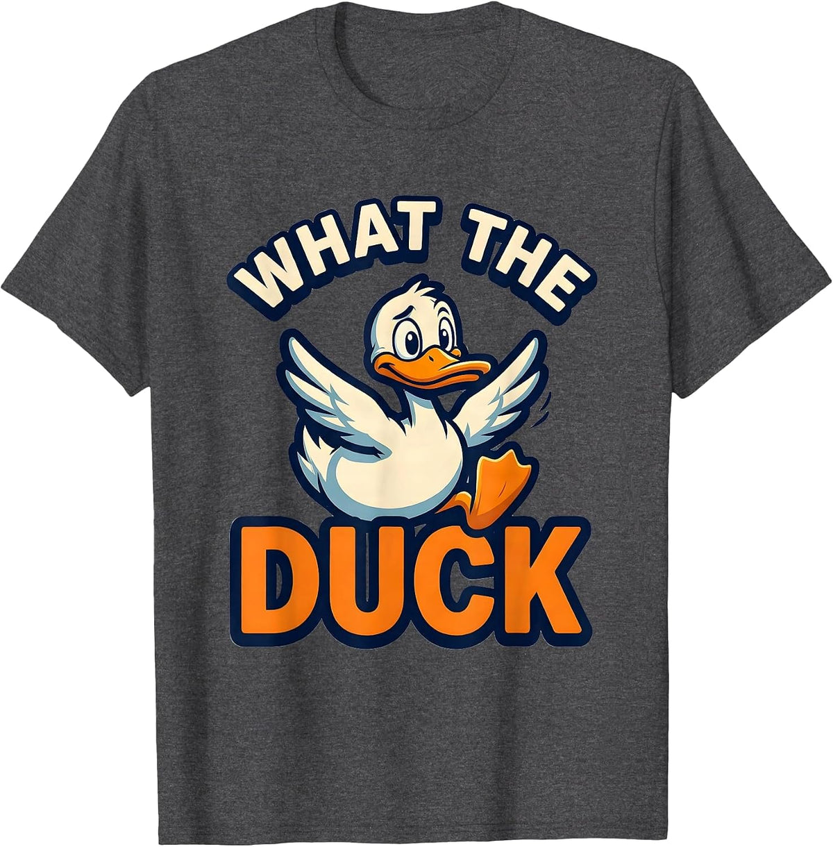 Men's What The Duck Funny Duck Hunter Novelty Gift T-Shirt - Dark Heather Grey
