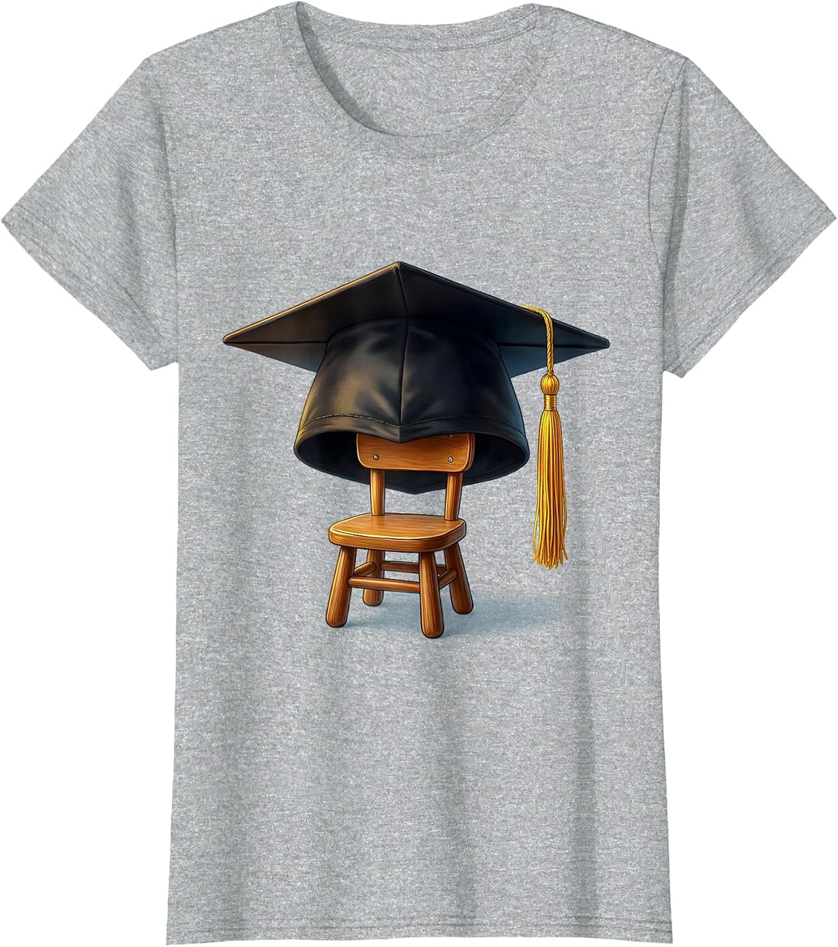 Women's First Grade Teacher Graduation Cap Little Chair T-Shirt - Heather Grey