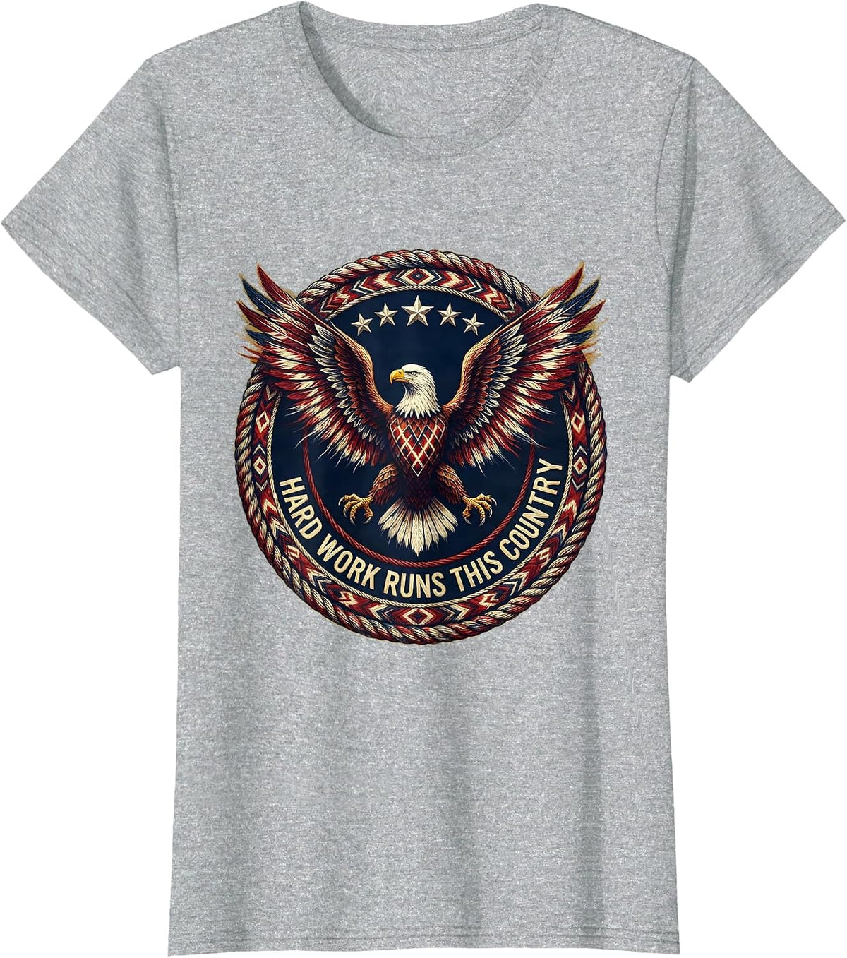 Hard Work Runs This Country President Pride Labor Day T-Shirt - Heather Grey