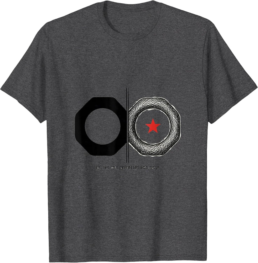 Men's Better One, Or Better Two-mas? Funny Optometrist Christmas T-Shirt - Dark Heather Grey
