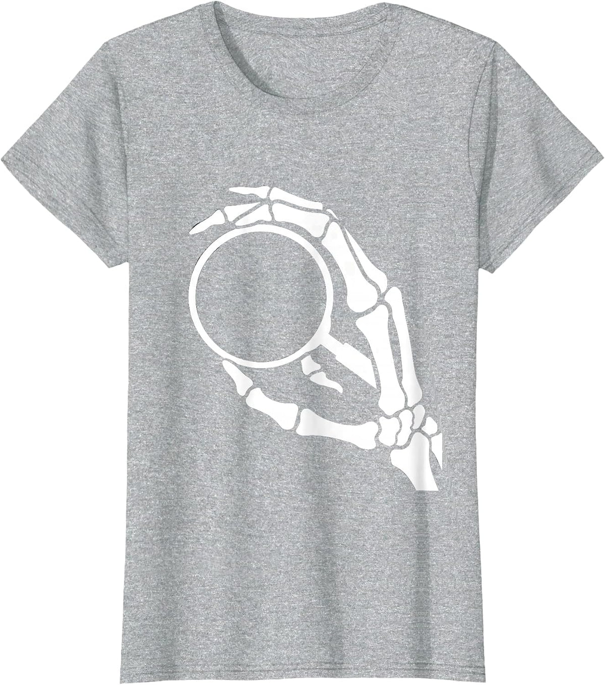 Women's Hand Skeleton Magnifying Glass Radiology Art T-Shirt - Heather Grey